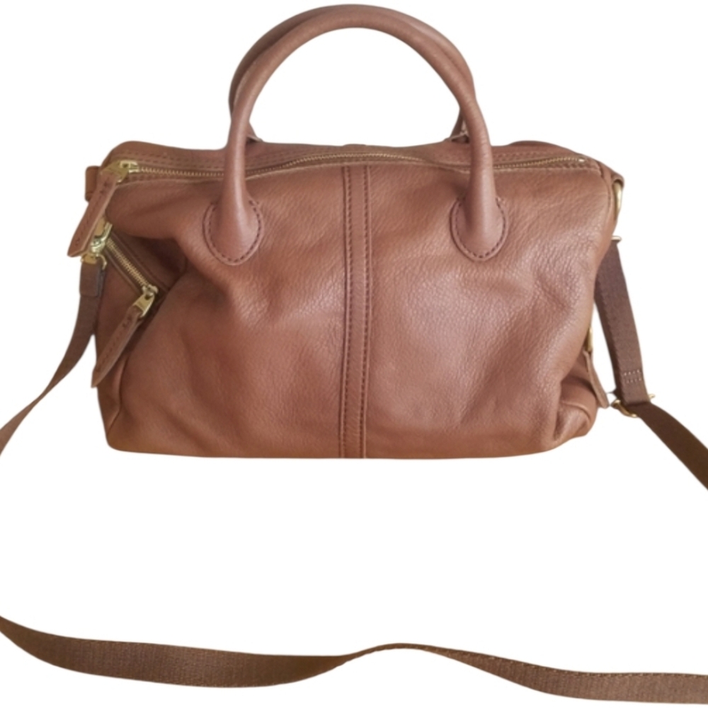Fossil Long Live Vintage leather mini duffel crossbody shoulder satchel bag